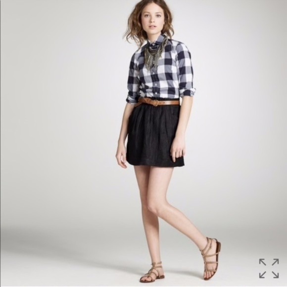J. Crew Black Linen Charter Mini Skirt Size 2 - Picture 1 of 9